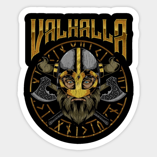 Valhalla Viking Warrior - Nordic God Odin Gift Sticker by biNutz